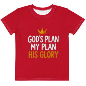 Kids Red God's Plan Crew Neck T-shirt