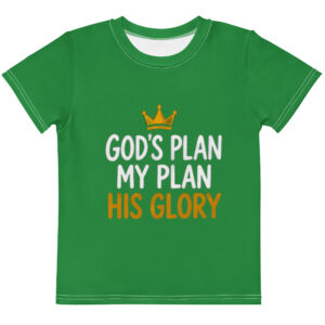 Kids Green God's Plan Crew Neck T-shirt