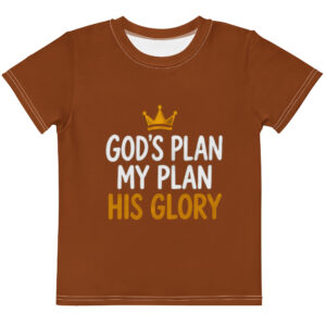 Saddle Brown God's Plan Kids Crew Neck T-shirt